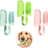 HKM-399827 Double Finger Toothbrush for Dogs and Cats with 800 Soft Bristles for Effective Dental Care