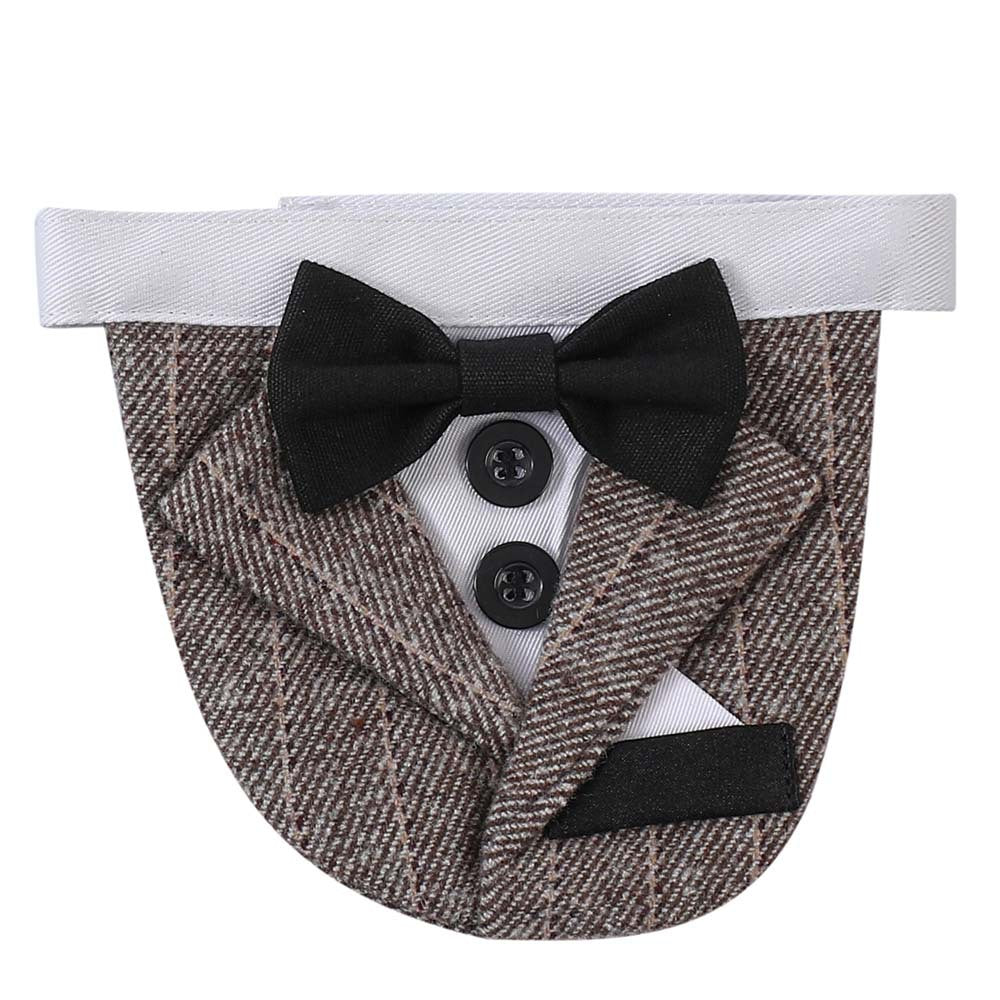 HKM-3998525 Triangular Striped Wedding Napkin in Dark Gray, Green, and Coffee Brown - Cotton-Polyester Blend