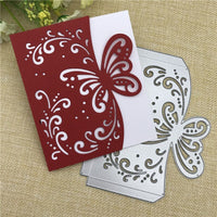 HKM-399891 Butterfly Lace Design Embossing Knife Mold Template - Carbon Steel, 13.7 x 10.7 cm
