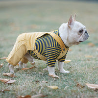 HKM-3999293 Cotton Stretch Four-Legged Pet Overalls for Autumn & Winter ¨C Casual Design in Navy, Khaki, Yellow, and Blue