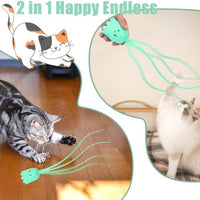 HKM-4000189 Interactive Automatic Cat Wand Toy with Rechargeable Silicone Tails for Indoor Play