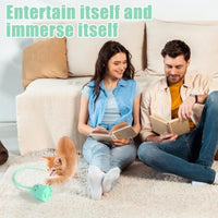 HKM-4000189 Interactive Automatic Cat Wand Toy with Rechargeable Silicone Tails for Indoor Play
