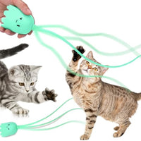 HKM-4000189 Interactive Automatic Cat Wand Toy with Rechargeable Silicone Tails for Indoor Play