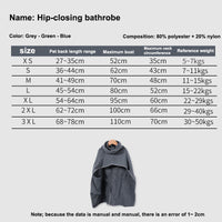 HKM-4000317 Adjustable Water-Absorbent Dog & Cat Bathrobe for Small to Large Pets