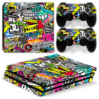 HKM-400083 Stylish Cartoon Vinyl Sticker for PS4 Pro Console and Controller - Scratch and Dust Protection