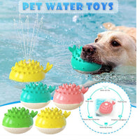HKM-4001341 Summer Floating Water Spray Dog Toy - TPR Material, Dimensions 112mm x 140mm x 91mm, Available in Pink, Lake Blue, Yellow, Green