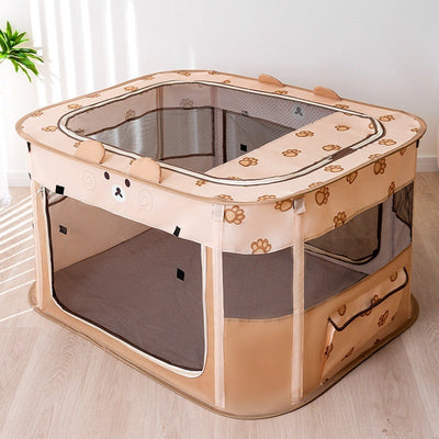 HKM-4002365 Foldable Animal-Shaped Cat Nest Tent in Brown Bear Design, Multiple Sizes Available
