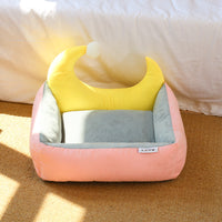 HKM-4002749 Tatami Cloud Pet Nest - Cozy Cloth Bed in Green, Blue, Pink, Sizes M & L