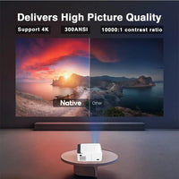 HKM-400275 Compact 4K LED Mini Projector with Android 13 for Home Theatre and Movie Experience