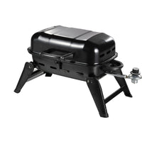 HKM-400275 Portable Gas Camping Grill with Porcelain Cooking Grid - Foldable Design for Easy Storage