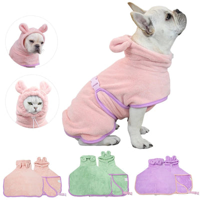 HKM-4002877 Ultra-Absorbent Microfiber Dog Bathrobe for Quick Drying and Cozy Comfort
