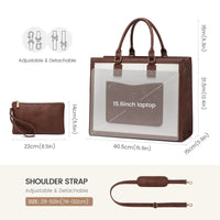 HKM-4003795 laptop tote bag dimensions and adjustable detachable shoulder strap
