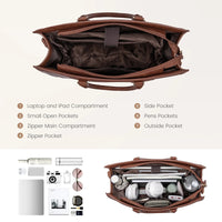 HKM-4003795 laptop tote bag interior with padded laptop sleeve tablet slip and pockets