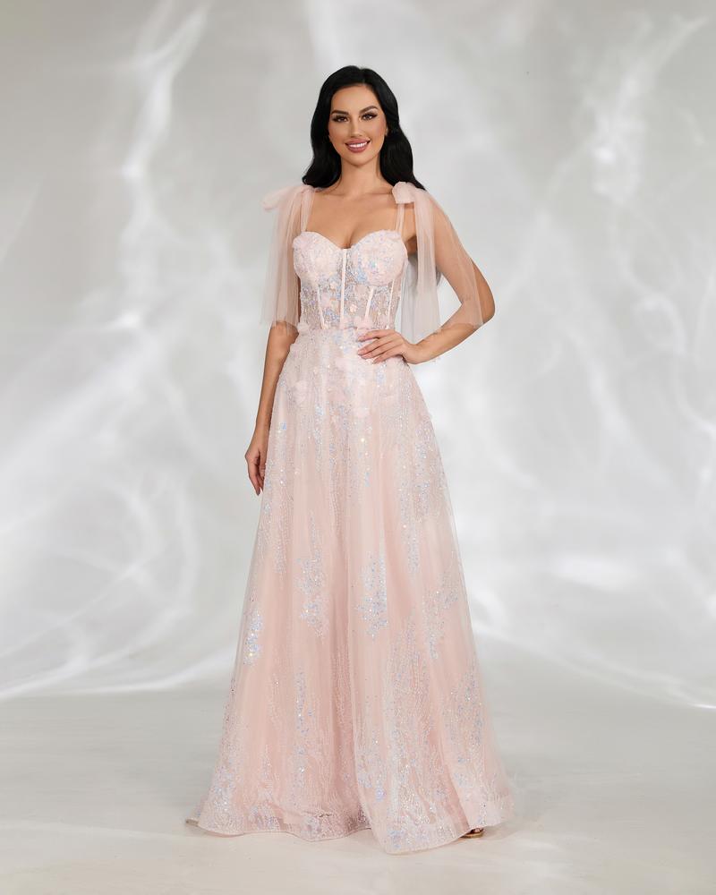 HKM-400467 Elegant Pink Evening Dress for Women - Stunning EZ25133 Design