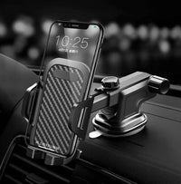 HKM-400467 Universal Car Phone Holder for Devices 4.0-7.0 Inches, Adjustable Width 58mm-80mm, Compatible with Phones Under 15mm Thick
