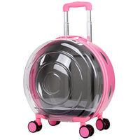 HKM-4004925 Large Transparent Pet Trolley Bag - Portable Hard PC Cat Carrier