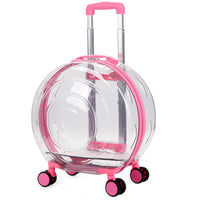 HKM-4004925 Large Transparent Pet Trolley Bag - Portable Hard PC Cat Carrier