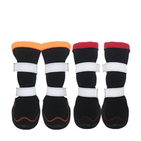 HKM-4005309 Warm Waterproof Plush Pet Shoes for Dogs - Non-Slip Casual Style in Red and Orange, Available in Sizes 1 to 8