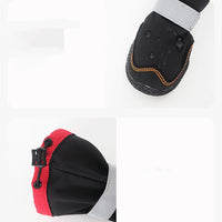 HKM-4005309 Warm Waterproof Plush Pet Shoes for Dogs - Non-Slip Casual Style in Red and Orange, Available in Sizes 1 to 8