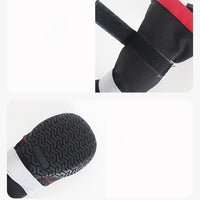 HKM-4005309 Warm Waterproof Plush Pet Shoes for Dogs - Non-Slip Casual Style in Red and Orange, Available in Sizes 1 to 8