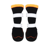 HKM-4005309 Warm Waterproof Plush Pet Shoes for Dogs - Non-Slip Casual Style in Red and Orange, Available in Sizes 1 to 8