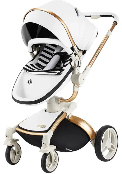 HKM-4005587 High Landscape Baby Stroller 360 Rotating Eggshell Seat Reversible Two-Way Foldable with Suspension for Newborn to 4 Years