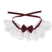 HKM-4006077 Lace Edge Pet Scarf Collar for Cats - Light Blue, Wine Red, Pink, Green, Four Seasons Universal Style