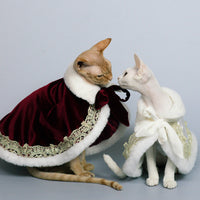 HKM-4006845 Casual Polyester Pet Cape for Dogs and Cats, White and Red, Various Sizes