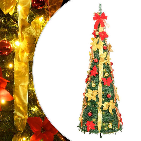 HKM-400723 Lifelike 120 cm Pop-Up Artificial Christmas Tree with 50 Warm White LEDs
