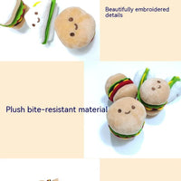 HKM-4008125 Decompression Plush Hamburger Pet Sound Toy - Fun Chewable Plushie for Dogs and Cats