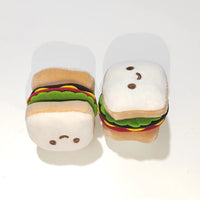 HKM-4008125 Decompression Plush Hamburger Pet Sound Toy - Fun Chewable Plushie for Dogs and Cats