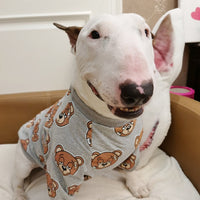 HKM-4009021 Cute Bear Print Dog T-Shirt in Gray, Sizes S to 3XL