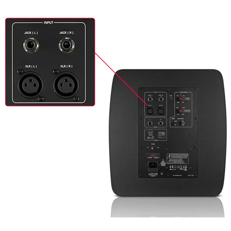 HKM-400915 10 Inch Active Subwoofer with 160W Power Output and Adjustable Controls for Home Theater Systems