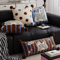 HKM-400915 Cartoon Animal Pattern Pillow - Blue, Brown, White - Available in Multiple Sizes