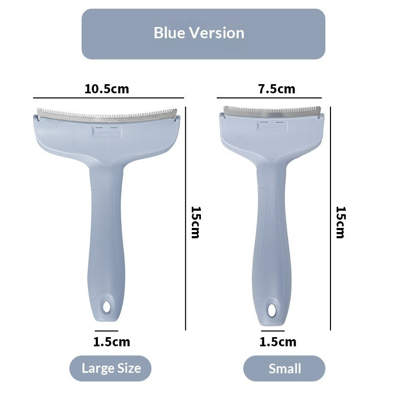 HKM-4009277 Pet Macaron Curved Blade Comb for Effective Dog Hair Removal – Stainless Steel and ABS, Available in Four Colors