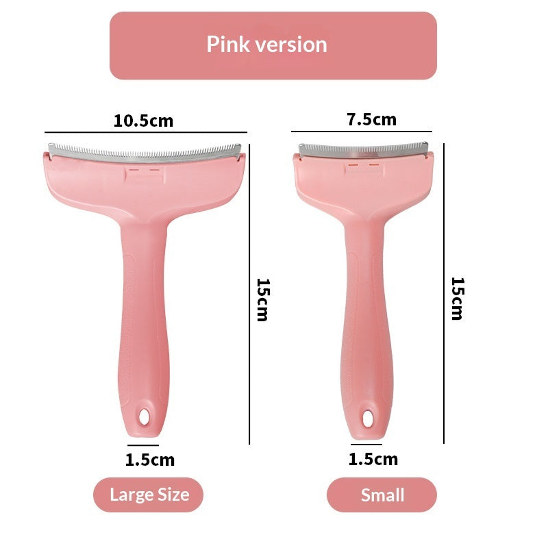 HKM-4009277 Pet Macaron Curved Blade Comb for Effective Dog Hair Removal – Stainless Steel and ABS, Available in Four Colors