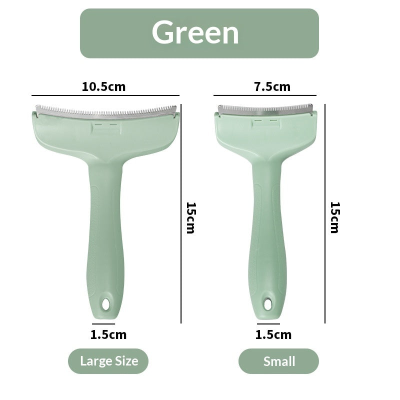 HKM-4009277 Pet Macaron Curved Blade Comb for Effective Dog Hair Removal – Stainless Steel and ABS, Available in Four Colors