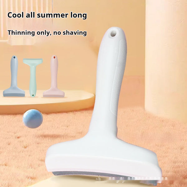 HKM-4009277 Pet Macaron Curved Blade Comb for Effective Dog Hair Removal – Stainless Steel and ABS, Available in Four Colors