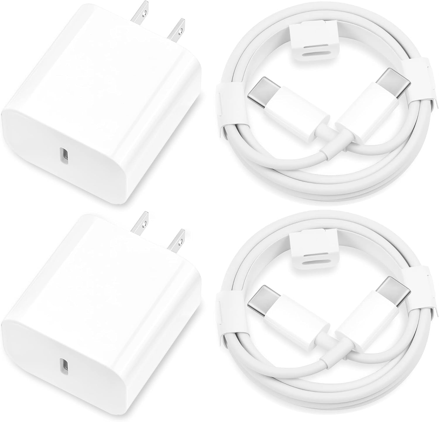 HKM-400979 Apple-Compatible Fast Charger Set with 6ft USB-C to Lightning Cable, Dual 20W Wall Adapter for Efficient Charging