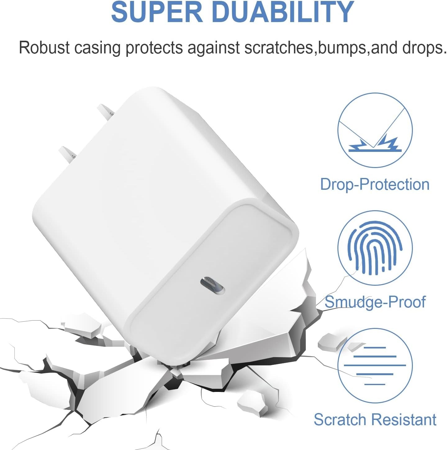 HKM-400979 Apple-Compatible Fast Charger Set with 6ft USB-C to Lightning Cable, Dual 20W Wall Adapter for Efficient Charging