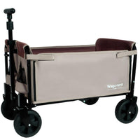 HKM-401107 Convertible Camping Wagon Cart with Bench Seat, Storage Space, and Dog Tether