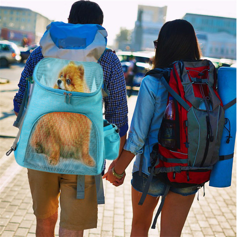 HKM-4011709 Foldable Multifunctional Pet Backpack for Small to Medium Pets - Nylon, Lightweight, Various Colors