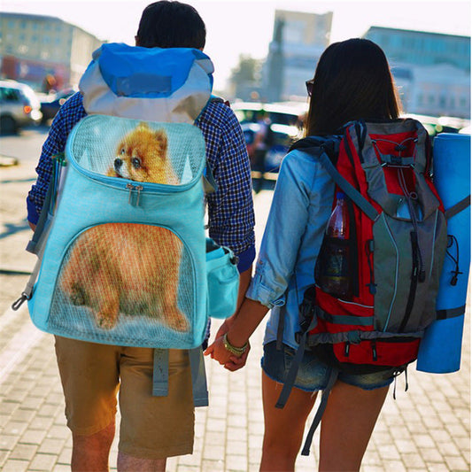 HKM-4011709 Foldable Multifunctional Pet Backpack for Small to Medium Pets - Nylon, Lightweight, Various Colors