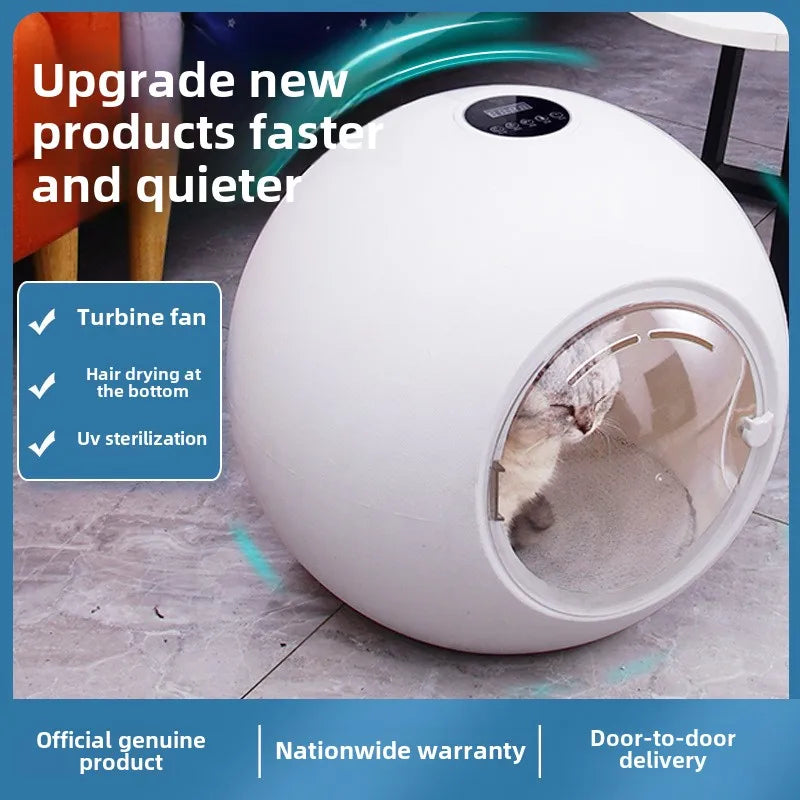 HKM-401171 Eco-Friendly Spherical Pet Hair Dryer for Cats & Dogs - Electric Grooming Bathing Box