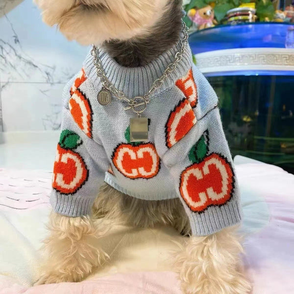 HKM-4012221 Cozy Blue Padded Sweater for Dogs and Cats in Stylish Jacquard Design