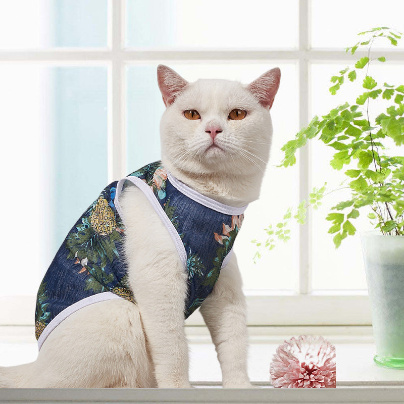 HKM-4012605 Versatile Polyester Cat Vest for Fall Adventures in Hawaii