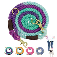 HKM-4014013 Double-Headed Two-In-One Dog Walking Rope with Half-Chain Collar for Small Dogs - Adjustable 180cm Length
