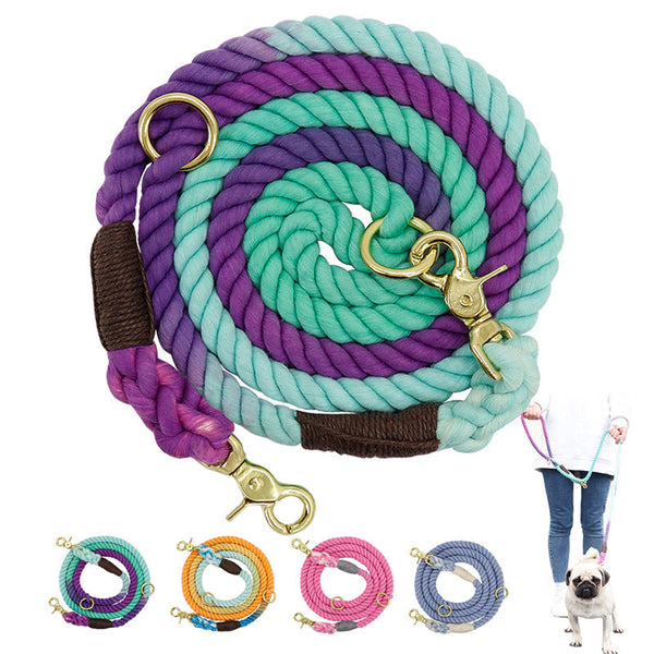 HKM-4014013 Double-Headed Two-In-One Dog Walking Rope with Half-Chain Collar for Small Dogs - Adjustable 180cm Length