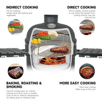 HKM-401427 Dark Grey XL Professional Charcoal Grill for Outdoor BBQ and Cooking