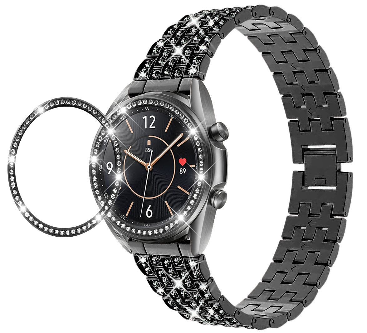 HKM-401427 Stylish Alloy Diamond Strap for Samsung Galaxy Watch - Metal Wristband, 155-210mm Adjustable Fit